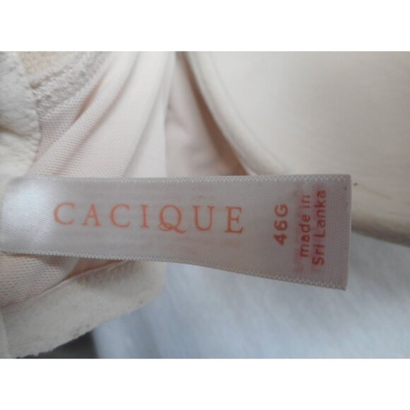 Cacique 46G Bra Cotton underwire lightly lined full coverage beige - Picture 2 of 5
